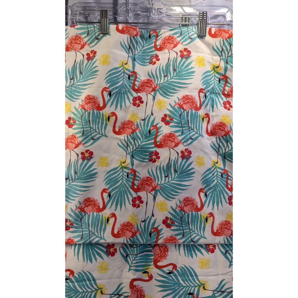 Cackleberry Home Tropical Flamingo Print  Curtain Valances